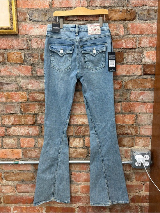 True Religion Denim - True ReligionY2K style Classic Light Blue Flare Jeans with Signature Back Pocket